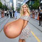 Reese Witherspoon In A Skimpy Dress Flopping Her Huge Tits Out In NY