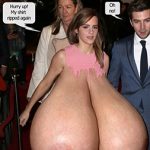 Emma Watson flopping her colossal tits in front of everybody