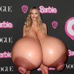 Margot Robbie naked exposing her huge tits and nipples