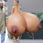 Zen da ya! walking her giant tits out in public